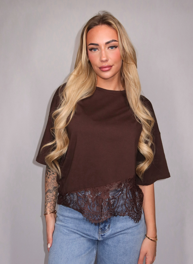 Rosie Lace Tee - Bruin
