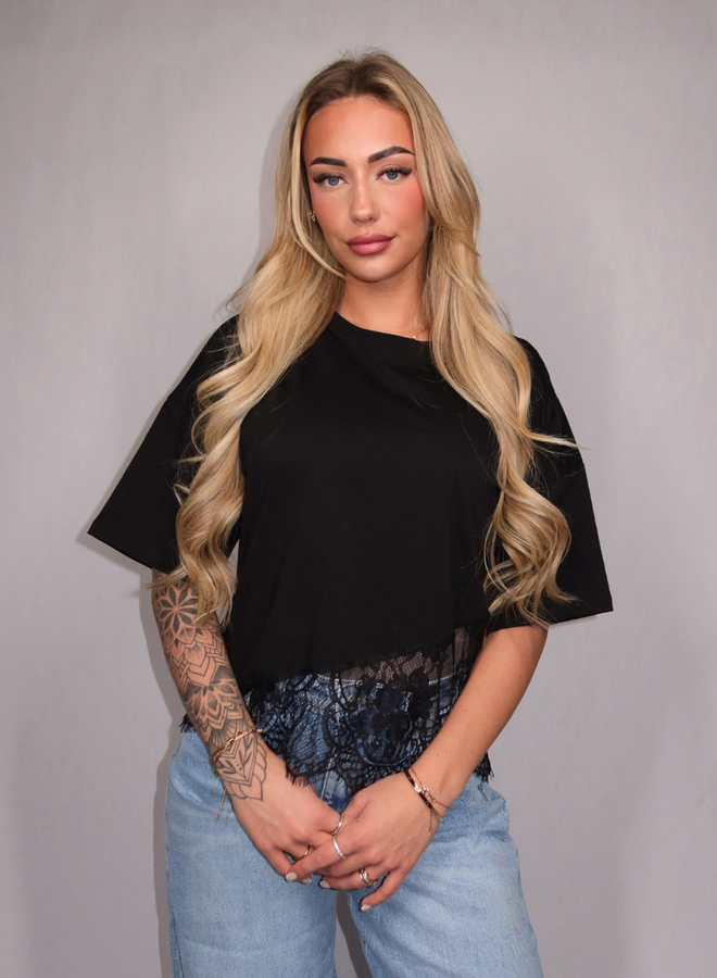 Rosie Lace Tee - Black