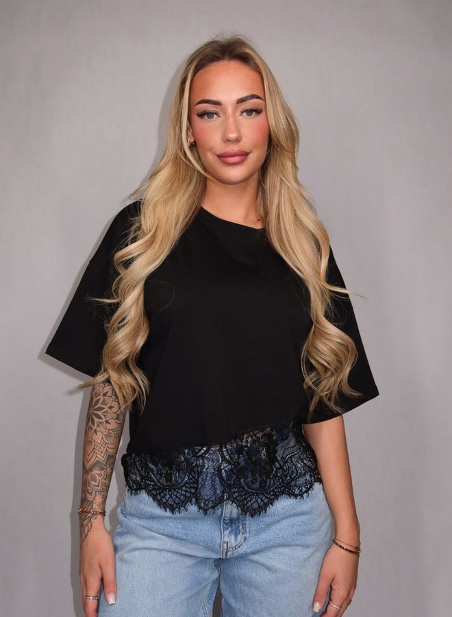 Rosie Lace Tee - Black