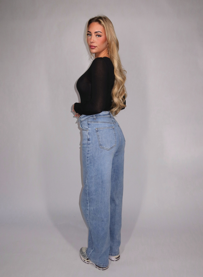 Fold Over Jeans - denim