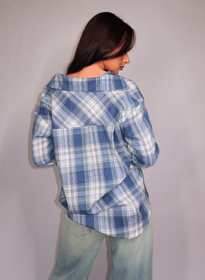 Rosie Check Blouse - Blauw