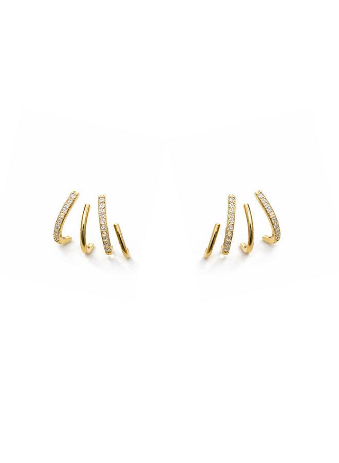Layered Hoops - Goud