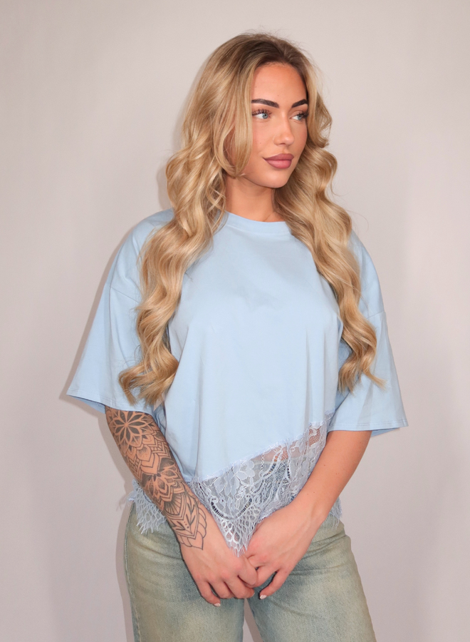 Rosie Lace Tee - Blauw