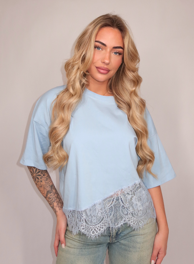 Rosie Lace Tee - Blauw