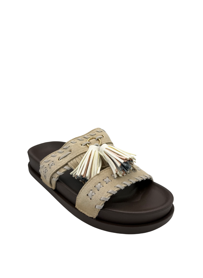 Fringe Sandal - Beige