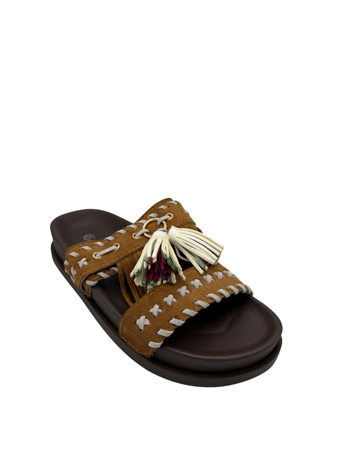 Fringe Sandal - Caramel