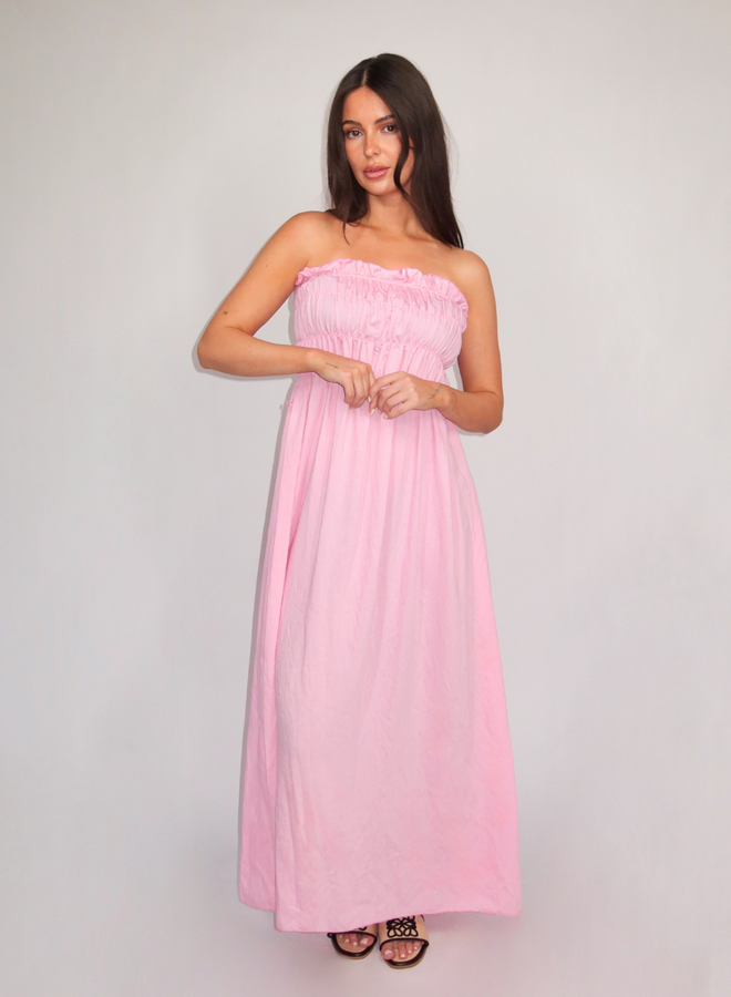 Narah Bandeau Dress - Roze