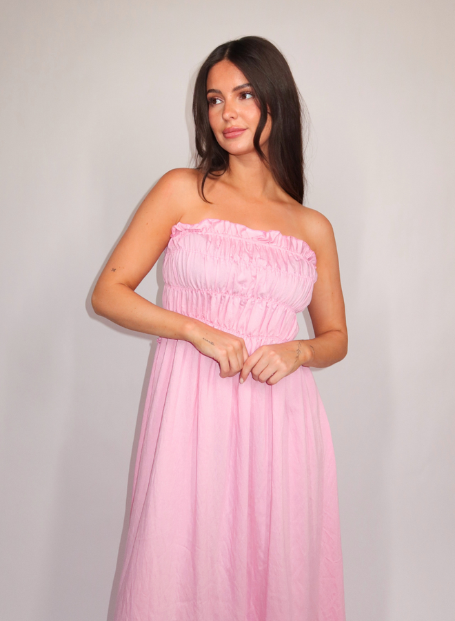 Narah Bandeau Dress - Roze