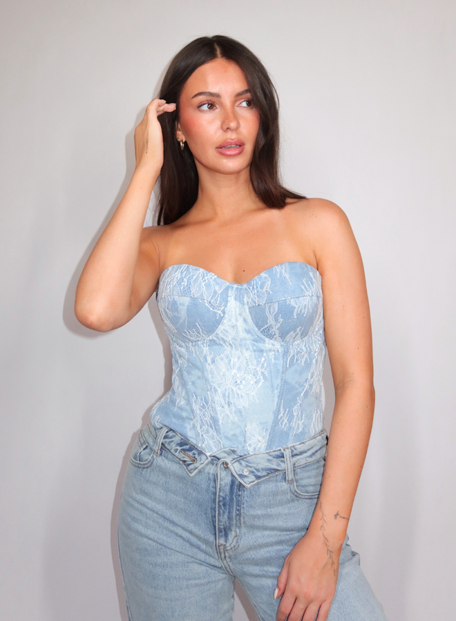 Kiki Lace Top - Blauw