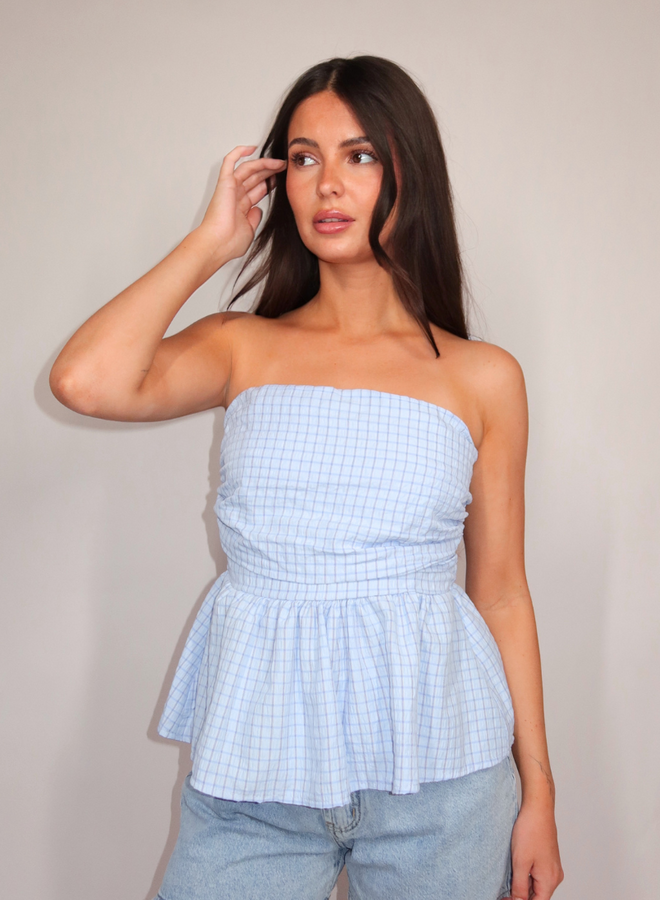 Cheaky Strapless Top - Blue