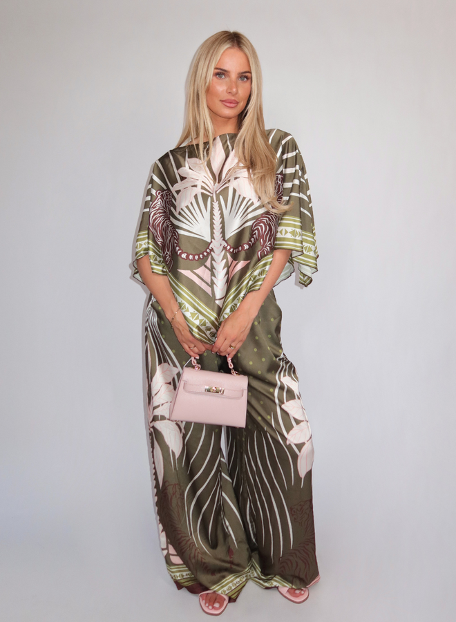 Satin Bandeau Suit - Army