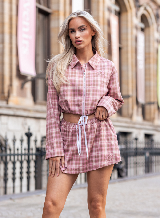 Leyla Jacket - Check Pink