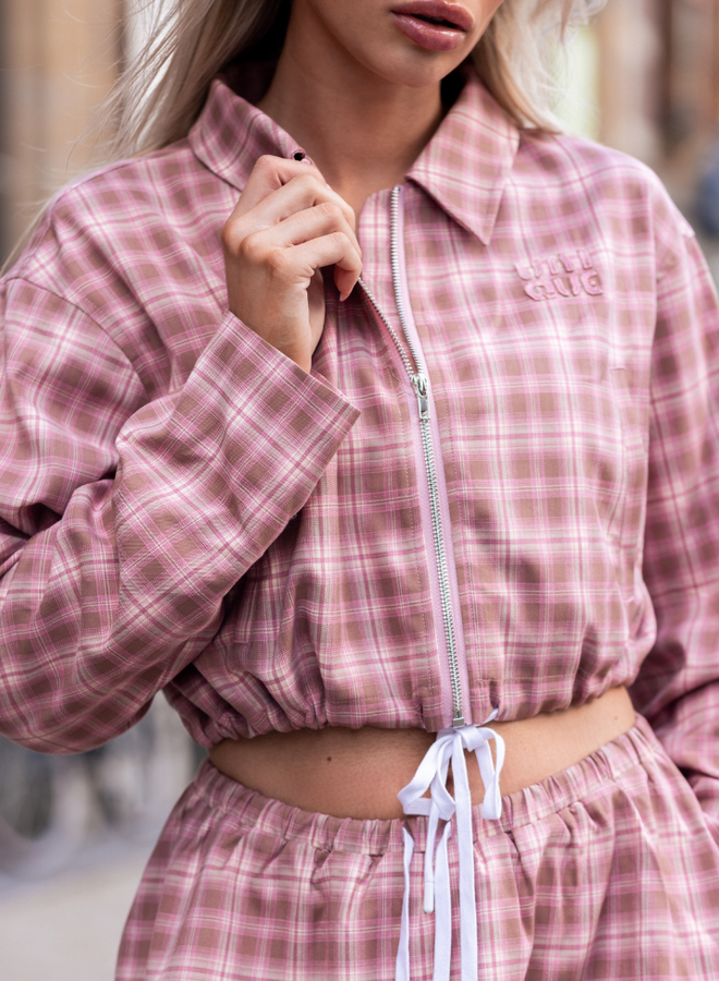 Leyla Jacket - Check Pink