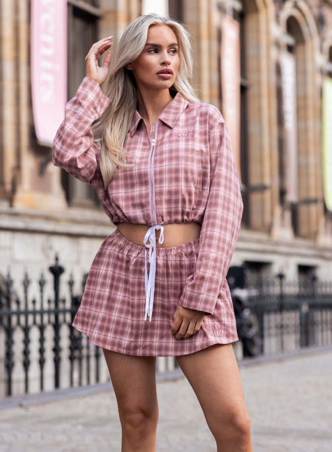 Leyla Skirt - Check Pink