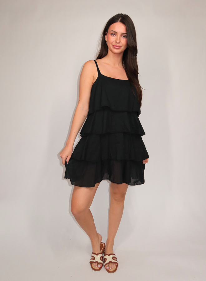 Ruffle Dress  - Zwart