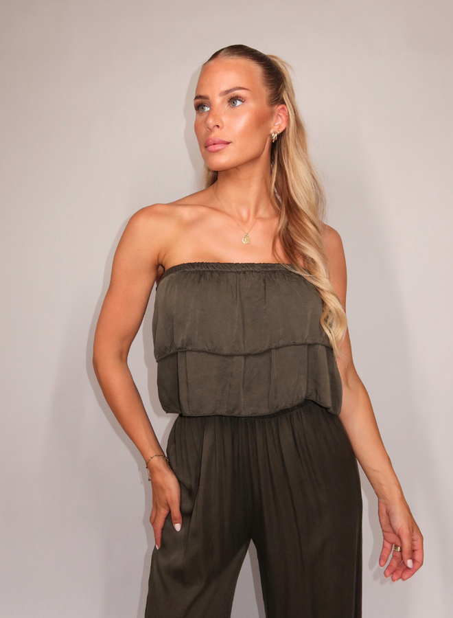 Strapless Jumpsuit - Khaki