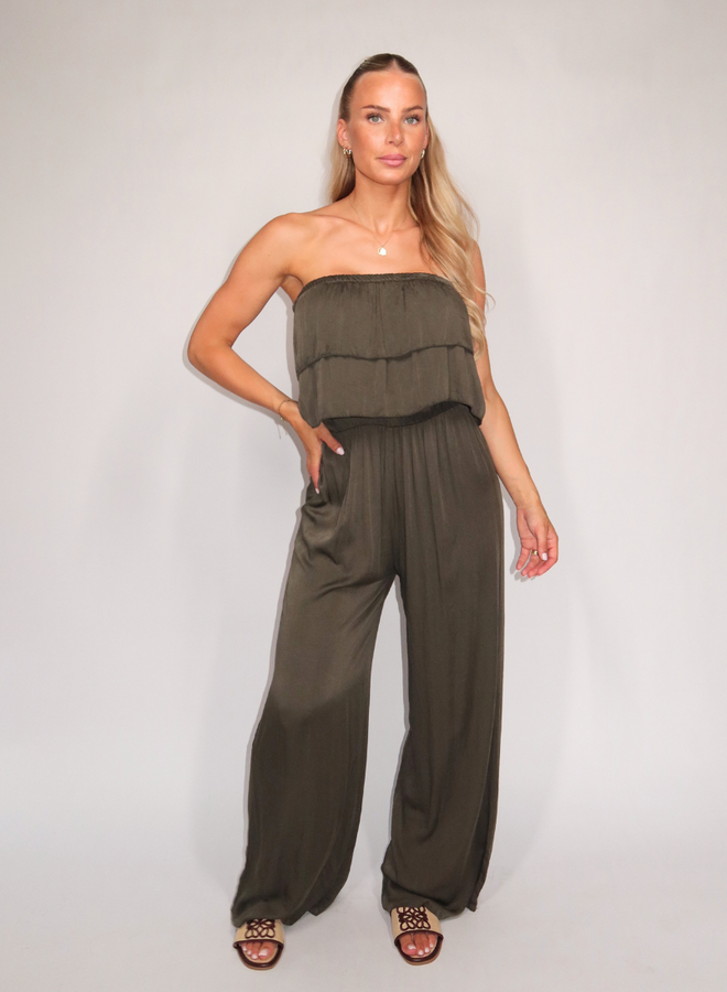 Strapless Jumpsuit - Khaki