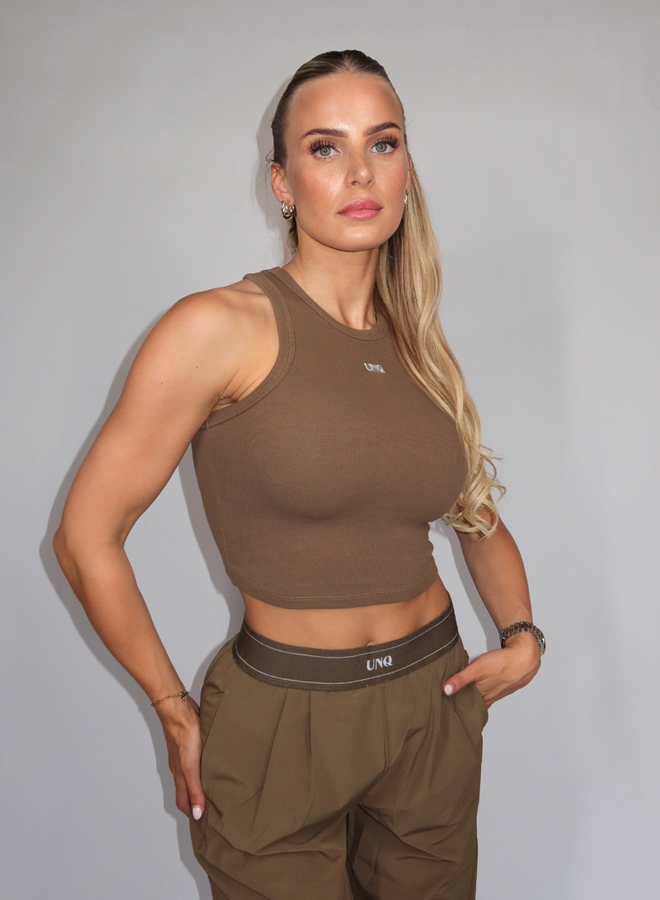 Unique The Label Dana Halter Top - Olive