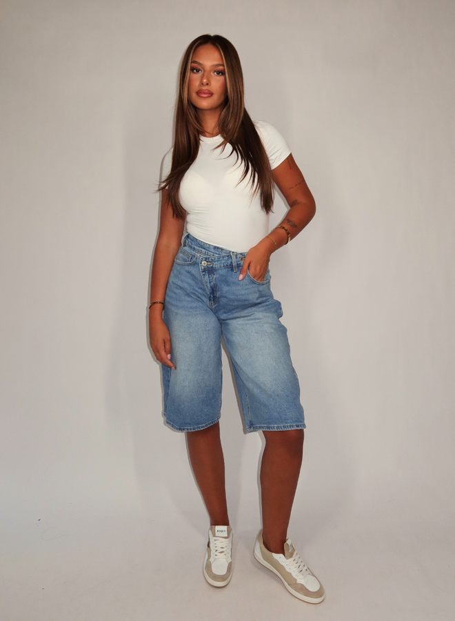 Fold Over Jort - Denim