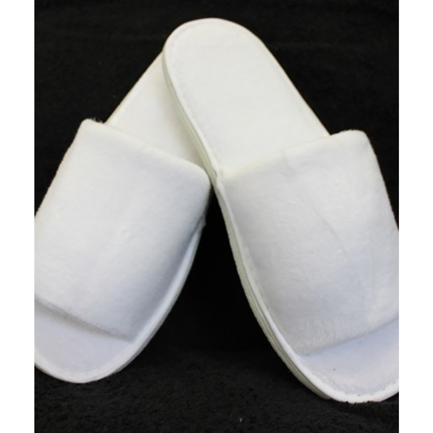 Witte Open Toe Luxury Velour slippers Spatreatments