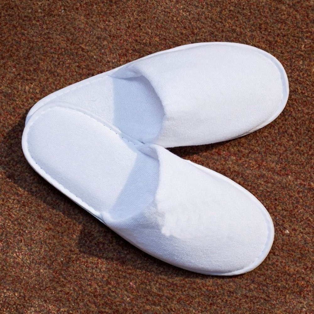 BC Softwear Witte Open Toe Luxury Velour slippers