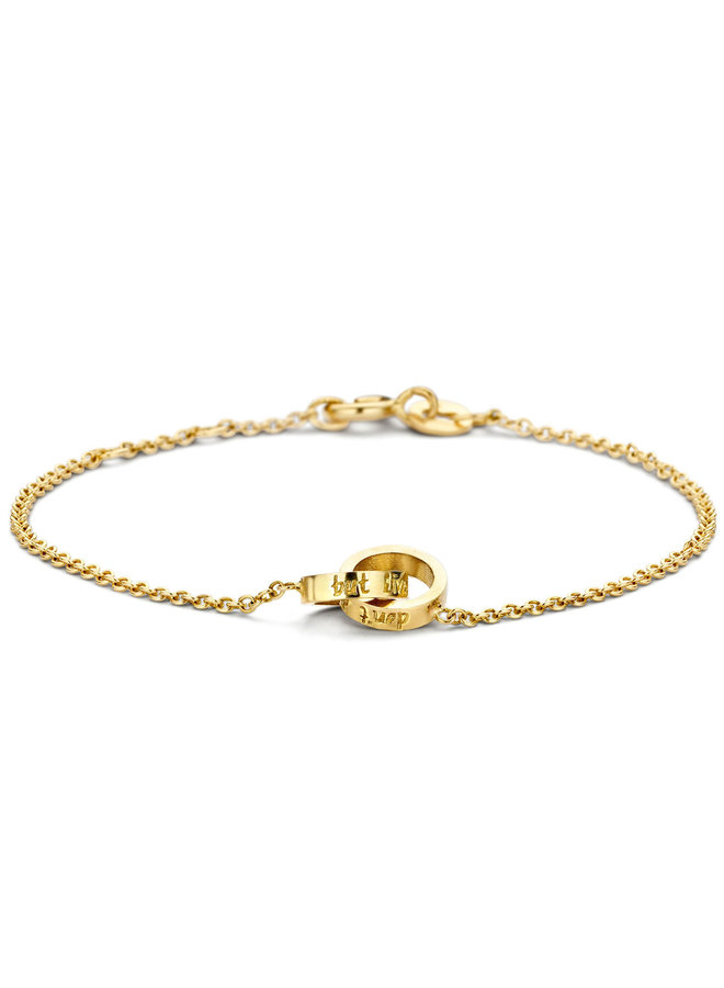 Iconic Bracelet Double Open Circle with Engraving Chain