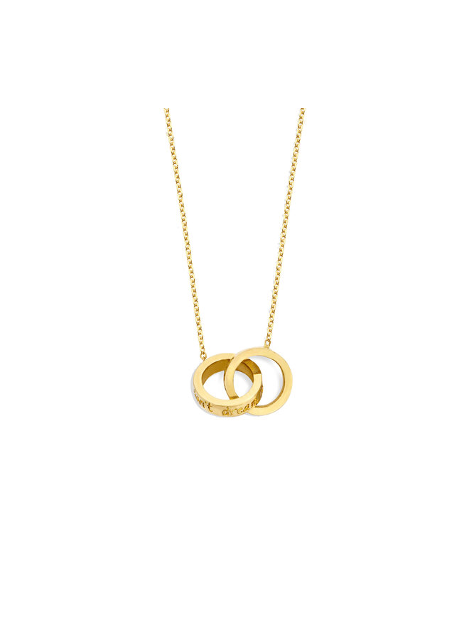 Iconic Necklace Double Open Circle with Engraving