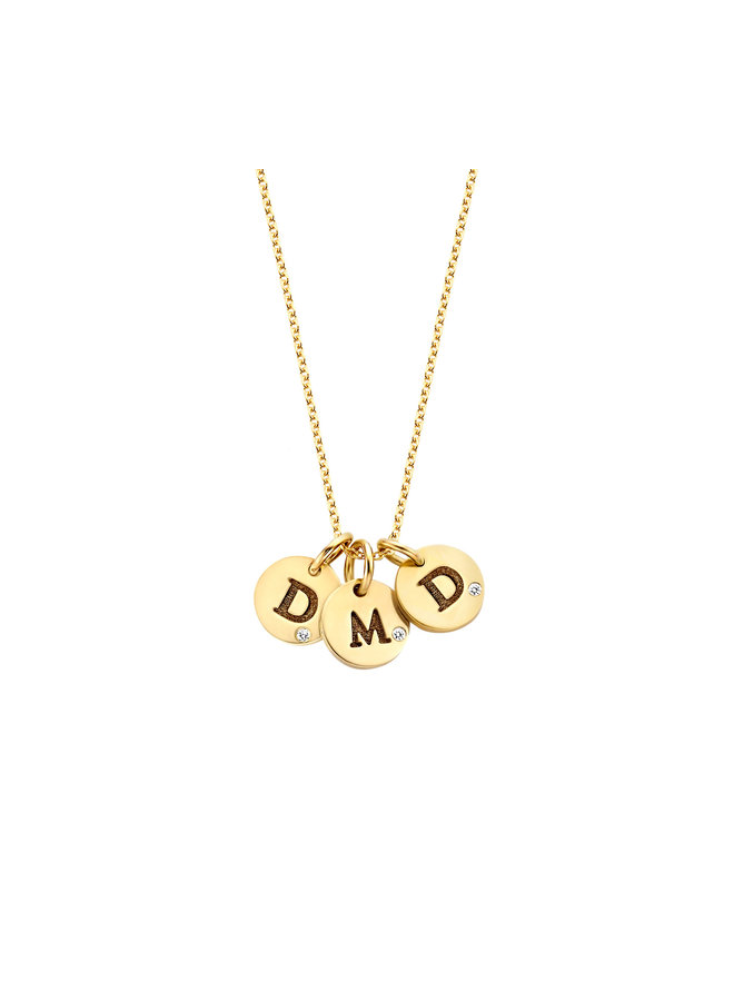 Coin Necklace Mini 3 Diamond Coins