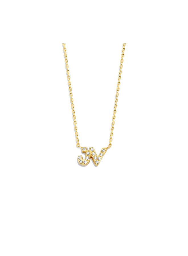 Just Diamond Necklace 2 Initials