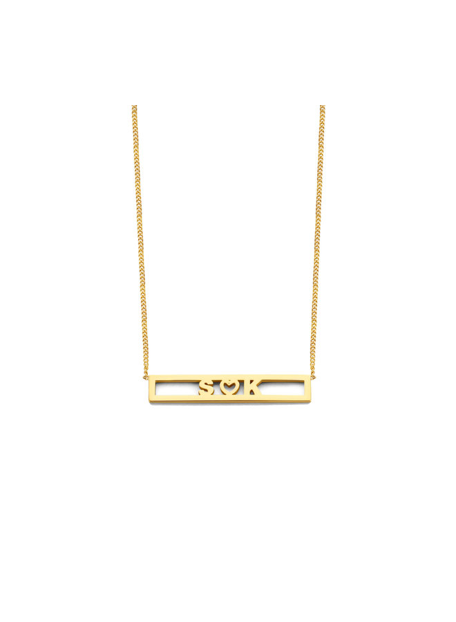 Love Bar Necklace 3 Initials