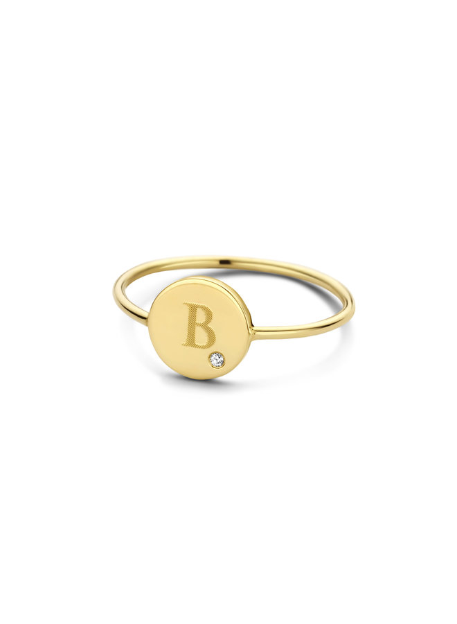 Coin Ring with Diamond