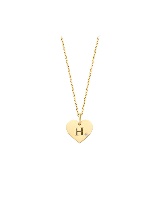 Heart Necklace Midi with Diamond