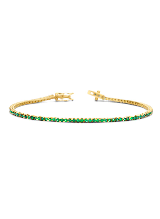 Just Diamond Tennis Bracelet Emerald Size 1