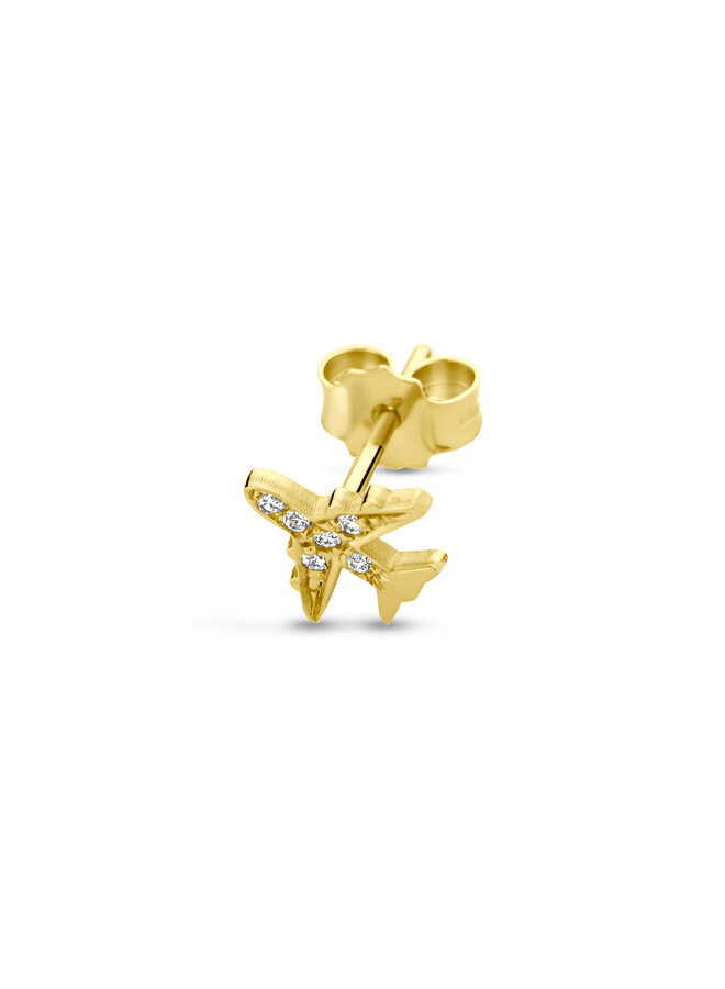 Franky's Treasure Plane Diamond Earring Single Piece