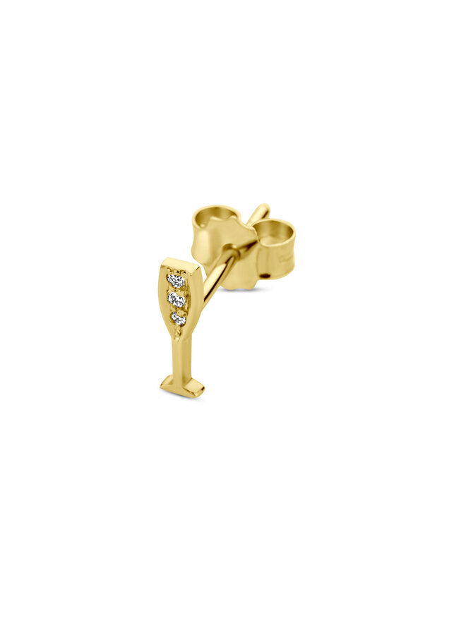 Franky's Treasure Champagne Glass Diamond Earring Single Piece