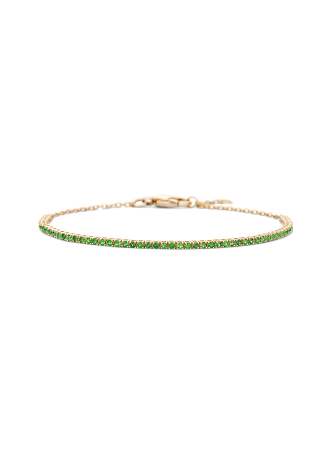 Just Diamond Tennis Bracelet Chain Emerald Size 1