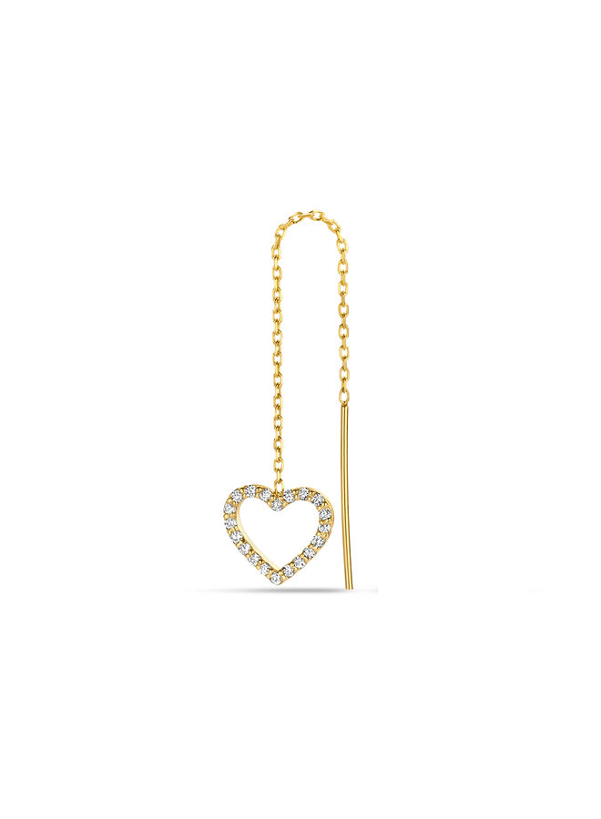 Iconic Heart Diamond Chain Earring