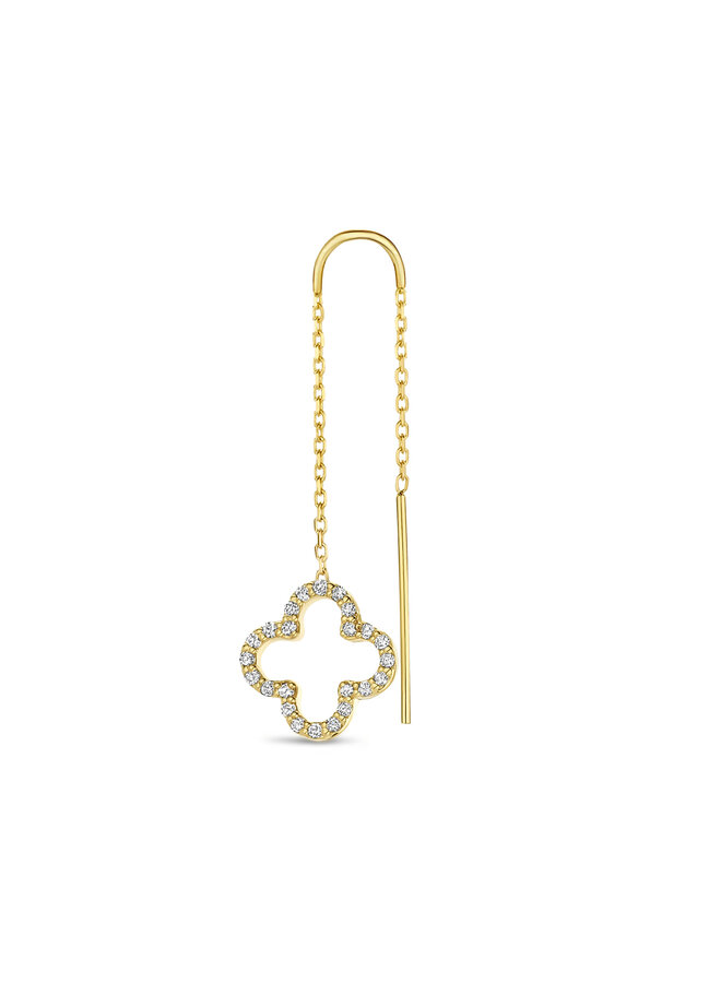 Iconic Lucky Clover Diamond Chain Earring