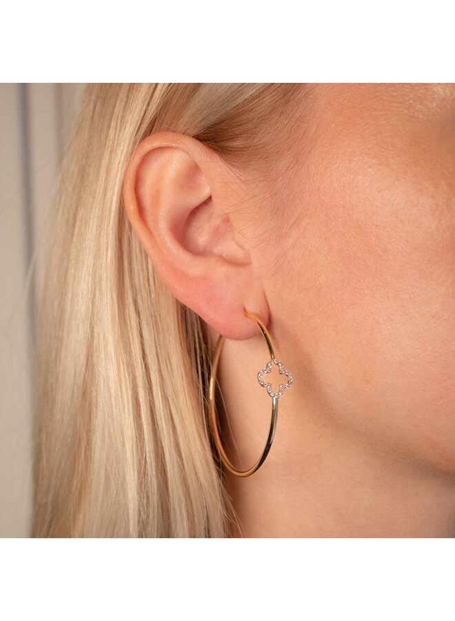 Iconic Lucky Clover Diamond Creole Earring