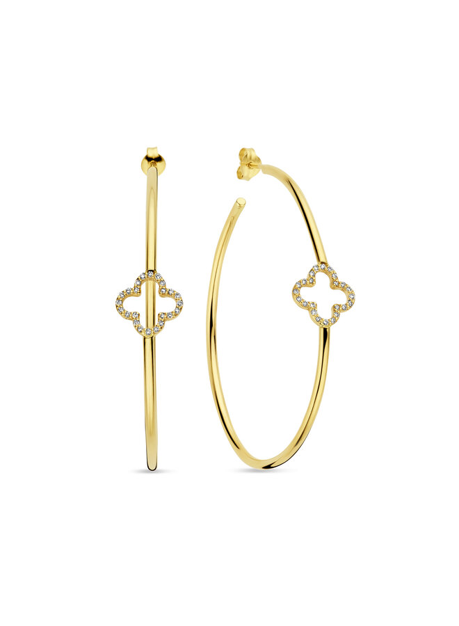 Iconic Lucky Clover Diamond Creole Earring