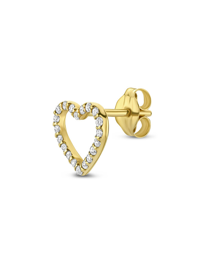 Iconic Heart Diamond Stud Earring