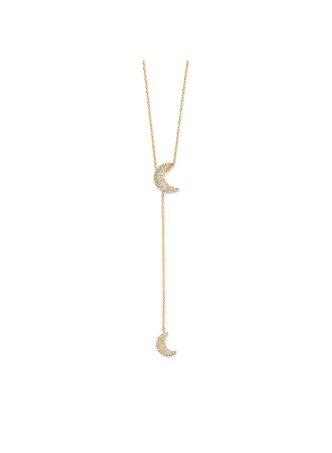 Universe Dubbele Diamant Maan Ketting