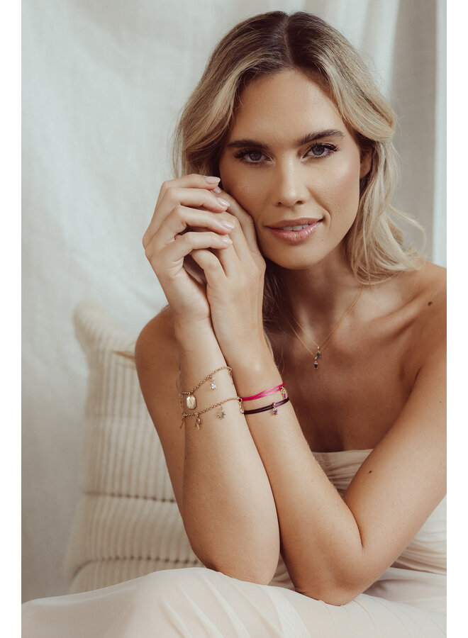 Geboortesteen Bedel Baguette Ketting