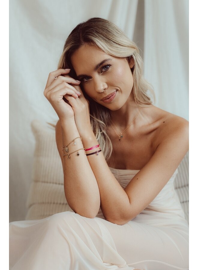 Geboortesteen Bedel Baguette Satijnkoord