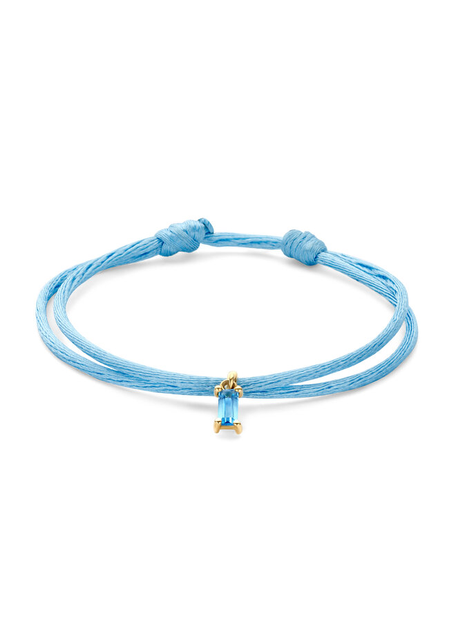 Geboortesteen Bedel Baguette Satijnkoord