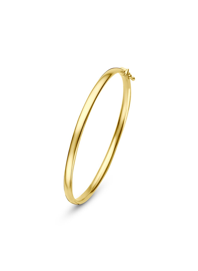 14 Karaat Gouden Iconic Bangle – Tijdloze Statement Armband van Just Franky