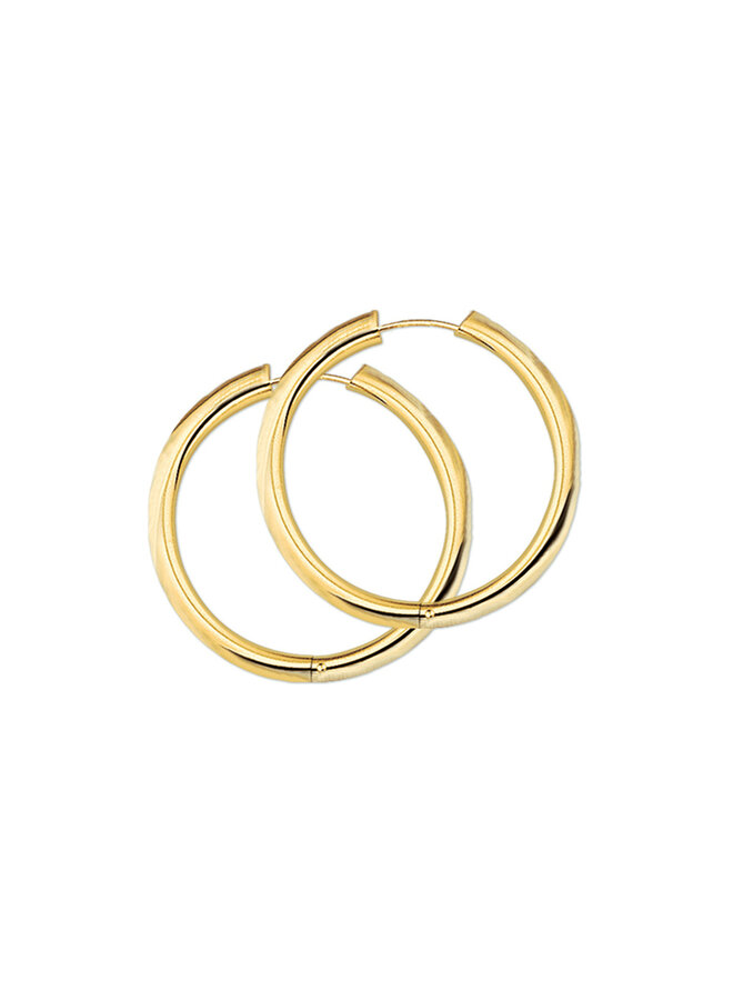 14 Karaat Gouden Iconic Earring Big – Tijdloze Grote Hoop Oorbellen van Just Franky