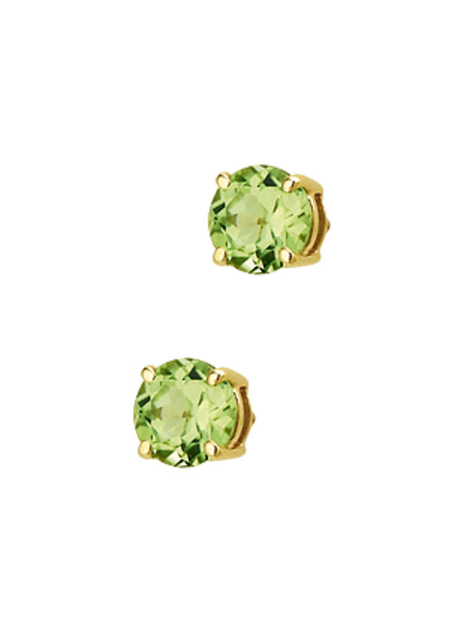 14 Karaat Gouden Peridot Stud Oorbellen – Tijdloze Groene Edelsteen Oorknoppen van Just Franky