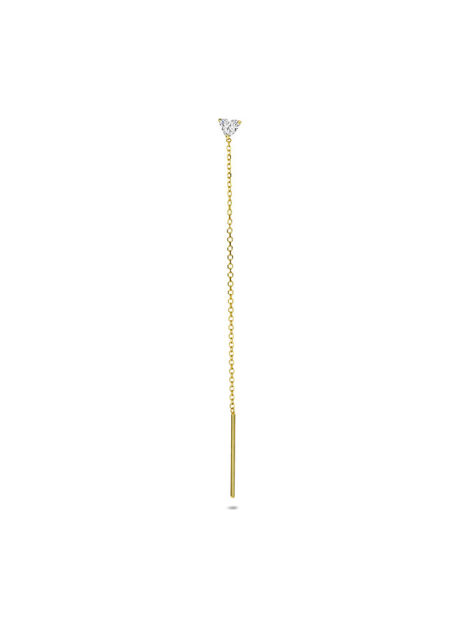 14 Karaat Gouden Love Chain Earring – Lab Grown Diamond Doortrekoorbel van Just Franky