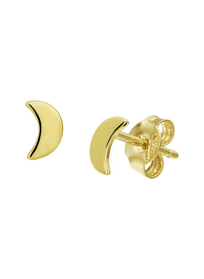 14 Karaat Gouden Halve Maan Oorknoppen 6x4mm van Just Franky